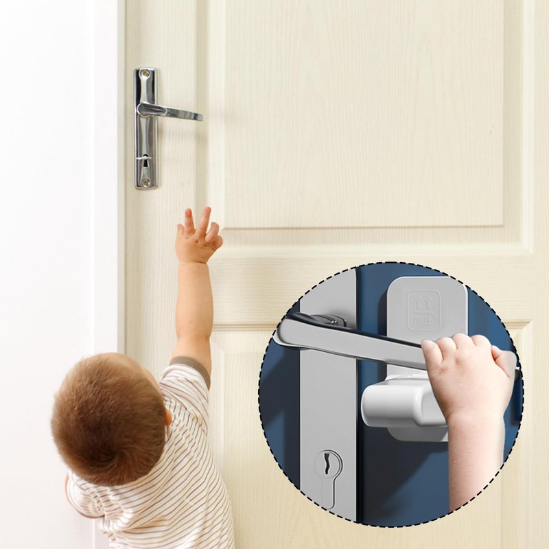 Vanyibro 2 PCS Door Lever Lock,Child Security and Handle Lock