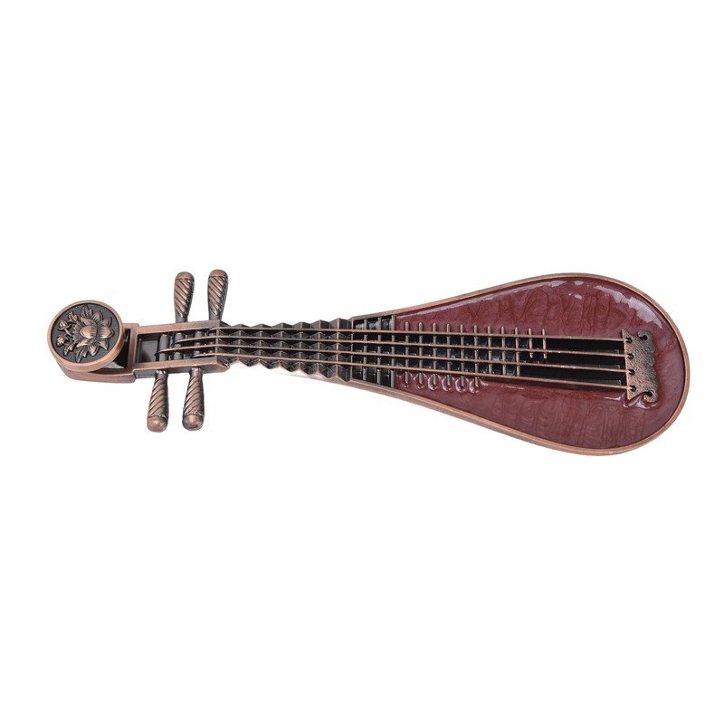 Incense Burner Holder Unique Chinese Lute Design Premium Copper Sturdy