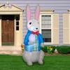 7' Gemmy Airblown Inflatable Dapper Easter Bunny w/Easter Egg Yard
