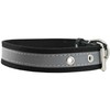 Cotton Web/Leather Reflective Dog Collar 18" Long 3/4" Wide Fits