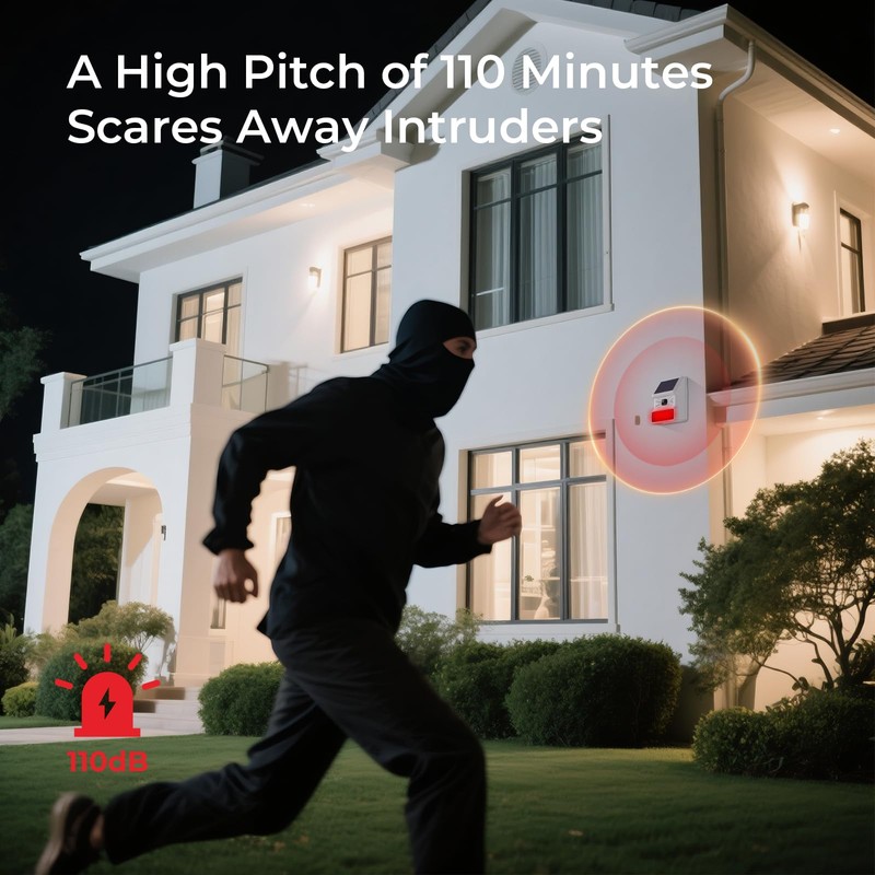Hapippofa Solar Motion Sensor Alarm System Outdoor WiFi Driveway Detectors