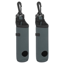 PATIKIL Golf Ball Carry Bag, 2 Pcs Golf Tee Holder Pouch Portable Neoprene Golf Ball Holder with Clip for Men and Women Storage Gifts, Gray