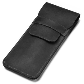 Aabellay Leather Pencil Case Pencil Case Pen Case Handmade Pen Holder Leather Case Pen Case for Fountain Pen Pen Case Ballpoint Pen Stylus Pen - Large Black