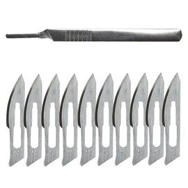 YAZWUR 1 Set Bisturi Monouso Sterile con Manico, Ideale per Taglio, Pedicure, Artigianato, Modellismo, Materiali da Taglio e Lavorazione della Pelle