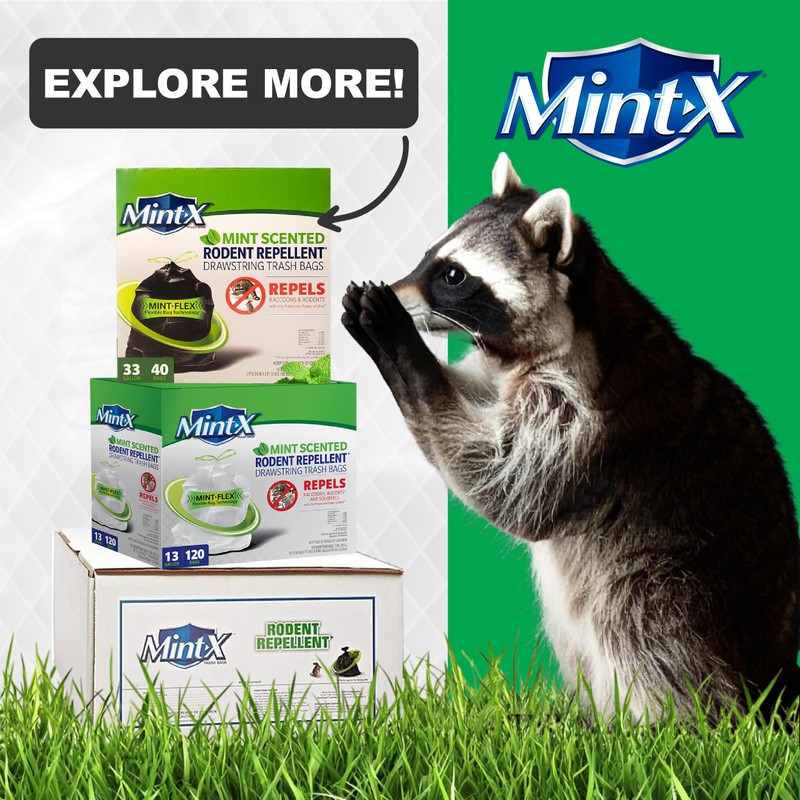 Mint-X Rodent Repellent Outdoor Home and Industrial Trash Bags with