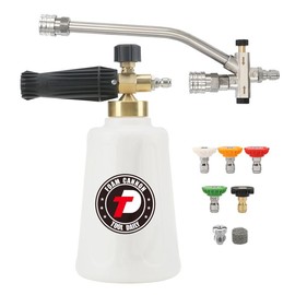 Tool Daily Foam Cannon for Pressure Washer with Double Tip Attachment, Dual Lance Wide Mouth Soap Cannon, 5 Power Washer Sprayer Nozzles, 1/4" Quick Connect, 3600 PSI:_Dual-Connector Wand