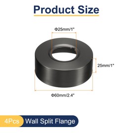 sourcing map 4pcs Shower Arm Flange 60mm/2.4" OD Escutcheon Plate 304 Stainless Steel Round Plumbing Cover Plates for 25mm/1" Dia Water Pipe Faucet Decoration Accessories, Grey