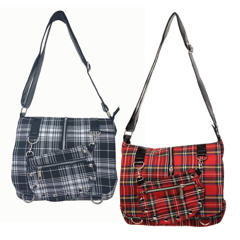 Banned Apparel Tartan/Checked Cross Body Rockabilly Shoulder Bag Small