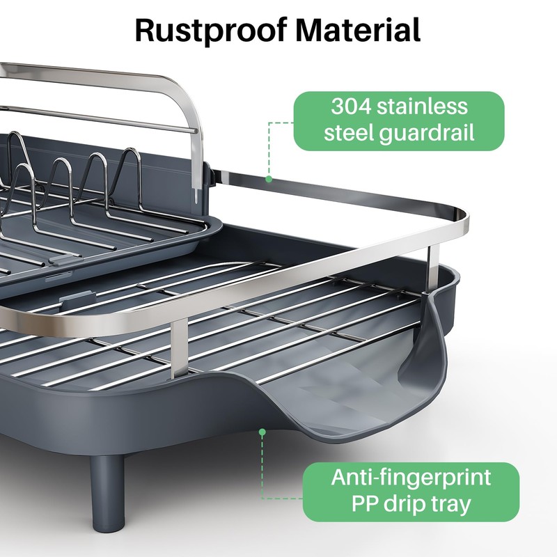 SAYZH Dish Drying Rack - Expandable Dish Rack for Kitchen