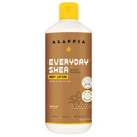 Alaffia EveryDay Shea Body Lotion - Normal to Very Dry Skin, Moisturizing Support for Hydrated, Soft, and Supple Skin with Shea Butter and Lemongrass, Fair Trade, Vanilla 16 Fl Oz