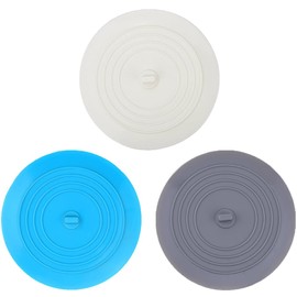Bathtub Drain Stopper 3 Pack, V-TOP 5inch Tub Stopper Bathtub Drain Cover, Silicone Bath Tub Plug Essentials Flat Suction for Kitchen Bathroom Laundry Accessories