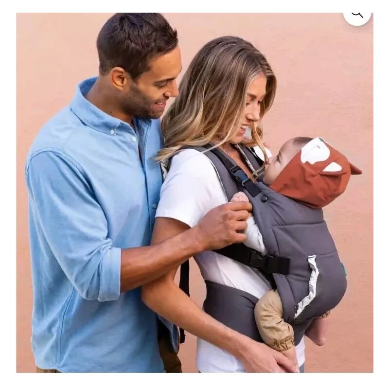 Infantino Cuddle-up Ergonomic Hoodie Baby Carrier, 2-Position, 12-40lb, Gray Fox