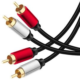 Yeung Qee 2RCA Male to 2RCA Male Stereo Audio Cable 3 ft,Dual Shielded Gold-Plated RCA Stereo Cable,Suitable for Home Theater, Amplifier, HDTV, Game Console, Hi-Fi System. (3ft/1m)