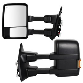 SCITOO Towing Mirrors Compatible with 2008-2016 For Ford Super Duty A Pair tow mirror Power Adjusted, Heated, Running Light
