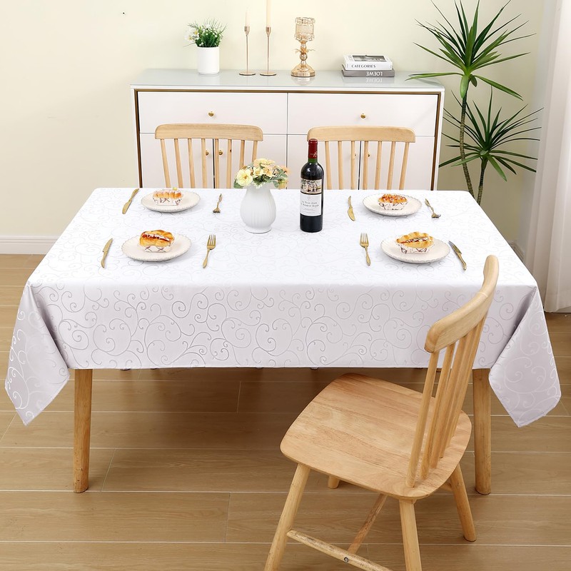 Homaxy Table Cloth Rectangular 130x200 cm, Washable Polyester Jacquard Tablecloth,