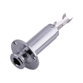 DIAO79NI 1 Pack 6.35mm (1/4") Acoustic Electric Guitar Bass Mono Endpin Output Jack Strap Button Jack Socket - Non-Threaded (Chrome）