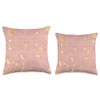 Cute Blush Pink Hexagonal Geometric Honey Bee Honeycomb Throw Pillow