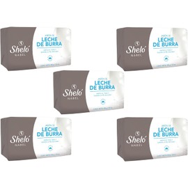 Paquete Con 5 Jabón de leche de burra unifica tono de piel aclarante natural limpieza facial sheló nabel