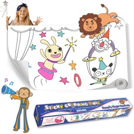 Todos Aman DIY No Mess Restickable Sticky Coloring Drawing Paper Roll, Fun Relaxing Therapeutic Activity for Toddlers, Kids, Adults (1-Pack, Bunny's Magic Numbers)