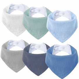 SLOSH Baby Bib for Newborns Baby Bib Triangle Scarf Neckerchief Burp Cloth Cotton for Babies Toddlers Girls Boys Unisex Set Press Stud, Colour: blue