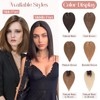 Hairro 100% Human Hair Topper without Bangs Middle Part/Side Part,