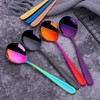 SBOMHS Soup Spoons Set of 8 Round Spoons Bouillon Spoons