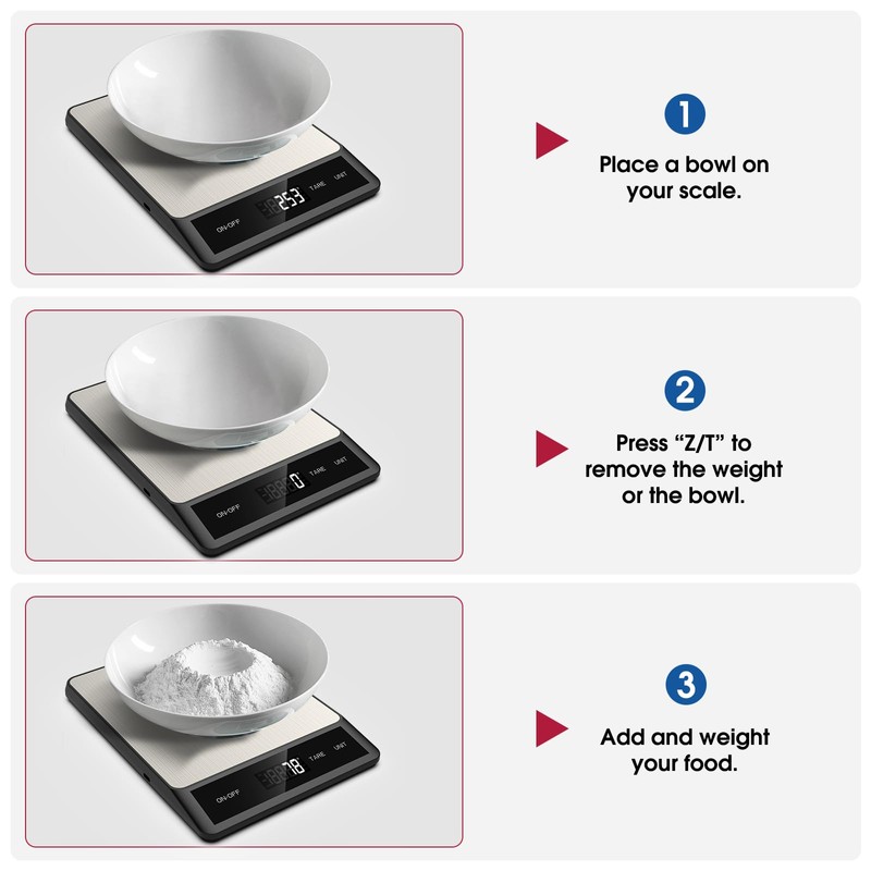 Mik-Nana Food Scale, Digital Kitchen Scale with 6 Units Tare