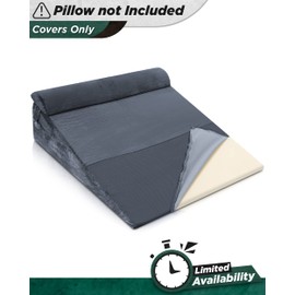 Lunix Replacement Cover for LX9 XL 12in Height Wedge Pillow Set, Foam not Included - Navy