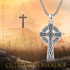 YueYuan Celtic Cross Necklace for Men 925 Sterling Silver Irish