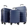 HealSmart Hardside Carry-On Luggage Expandable Portable Hardshell Spinner Wheels, Lightweight Suitcase TSA Lock, Blue, 3-Piece Set (20/24/28)