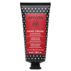 Apivita Crema de manos Hidratante con Jazmín y Propóleo 50 ml – Textura ligera de rápida absorción – 99% ingredientes naturales – Suaviza y Protege Manos y Uñas