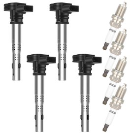 OCPTY 4 ignition coils with 4 iridium Spark Plugs fits UF575 3923 A5 A6 Q3 RS4 RS5 TT