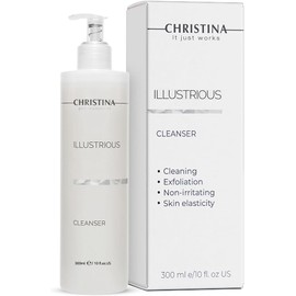 -CHRISTINA- Limpiador Facial Refrescante Illustrious Aha Limpiador Facial Suave Con Ácido Glicólico Infusionado Con Hamamelis Para Un Tono De Piel Uniforme Y Radiante Para Todo Tipo De Piel 300