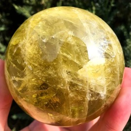 Large Size Healing Crystal Quartz Sphere Gemstone Natural Citrine Ball Sphere for Home DecorationColor: Citrine, Size: 6-6.5cm