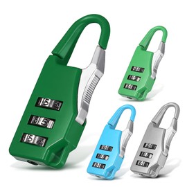 4 Packs Combination Lock 3 Digit Combination Lock Codes with Alloy Body Suitcase Lock Security Padlocks (Sky Blue, Light Green, Navy Green, Silver)