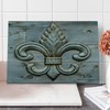 Ambesonne Fleur De Lis Cutting Board, Lily on Weathered Old
