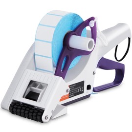 VEVOR Manual Label Applicator, Portable Handheld Labeling Machine for Round Bottles, Boxes, and Fruits, Supports 0.59-2.17" Label Width, 0.79-2.36" Label Length, Includes Label Roll & TPR Roller