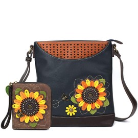 CHALA Handbags Sunflower Sweet Messenger Bag Purse, Flower Lover (Sunflower Messenger Bag and Wallet Gift Set)