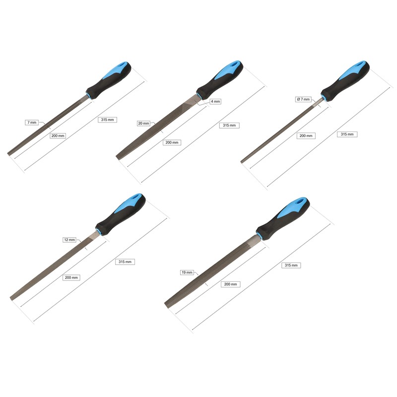 KOTARBAU® Metal File Set 5 Pieces 30 cm Professional Locksmith