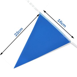 20m 52pcs Blue Pennant Bunting,Polyester Fabric Reusable Triangle Flags Banner for Indoor Outdoor Party Decorations