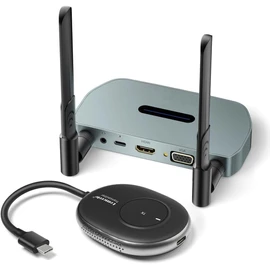 Lemorele Wireless USB C Transmitter and Receiver Kit, 5G Wireless HDMI Transmitter with USB-C Port, Plug and Play for Streaming Video/Audio to HDTV/Projector