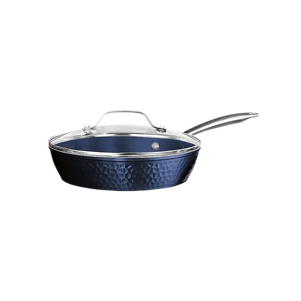 Orgreenic Luxurious Non-Stick Ceramic 10 Inch Blue Hammered Pan with