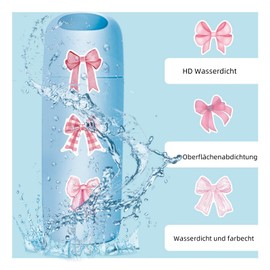 Pack of 100 Bow Stickers, Vintage Aesthetic Cute Bow Waterproof Stickers for Birthday Party Scrapbook Skateboard Phone Laptop (Blue B)