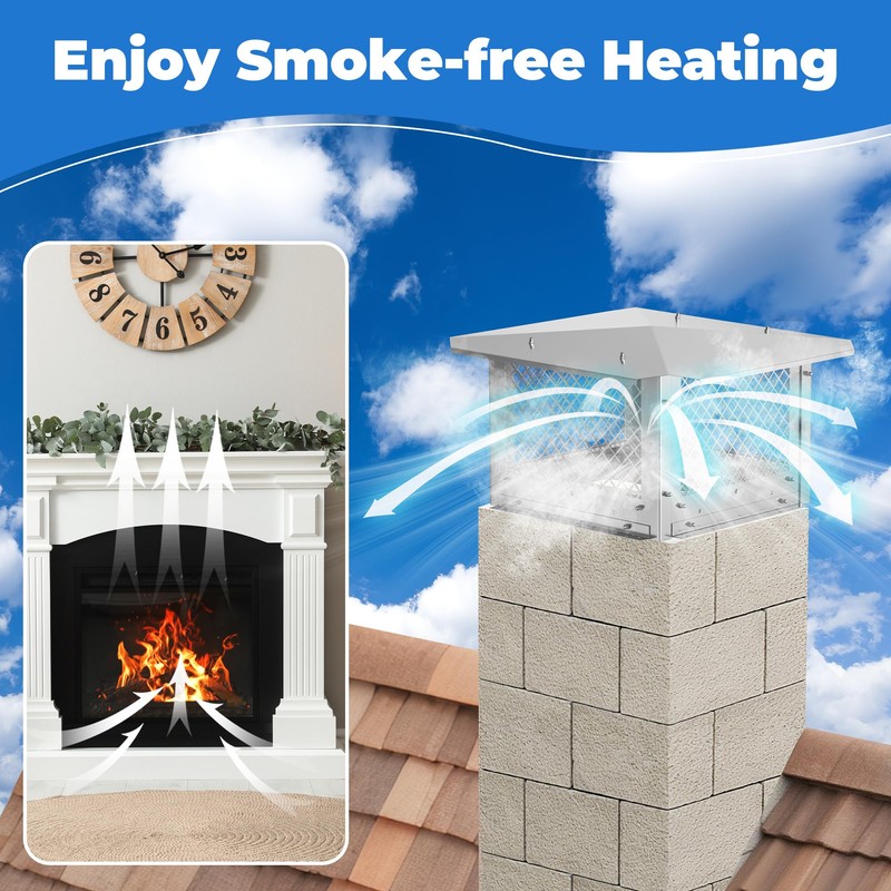 Fuairmee Premium 13" x 13" Chimney Cap, Stainless Steel Chimney
