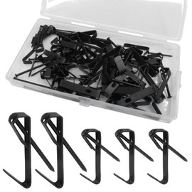 Hordion 100pcs Picture Hanging Kit - 30lb, and 50lb Picture Hooks Metal Picture Hangers with Nails for Drywall Wooden Wall(Black)