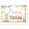 MEHOFOND 7x5ft Spring Bunny Theme Backdrop for Gril Third Birthday