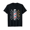 Barber Pole Icon Barber Tools Scissors T-Shirt