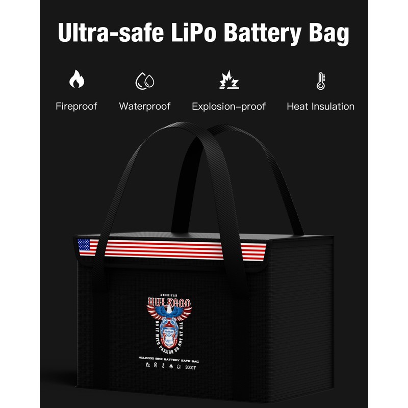 12V 100Ah LiFePO4 Lithium Battery Fireproof Safe Bag Large Capacity