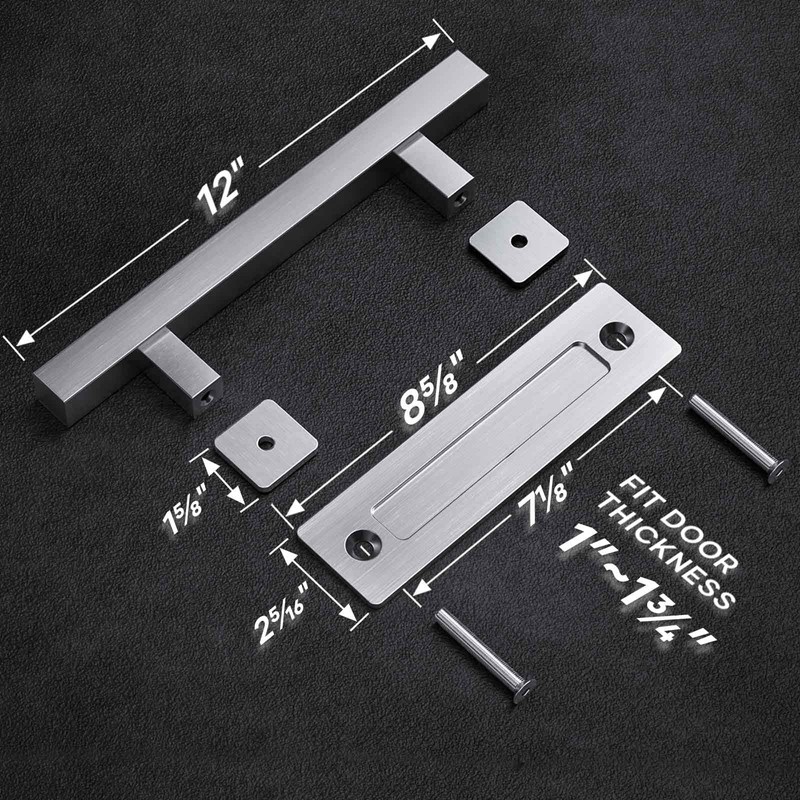 EaseLife 12" Stainless Steel Sliding Barn Door Pull Handle with