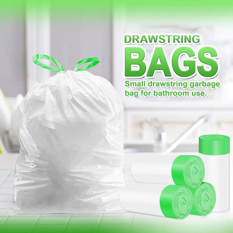 AOSULI 12L-15Liter Bin Bags Drawstring Bin Liners with Tie Handle